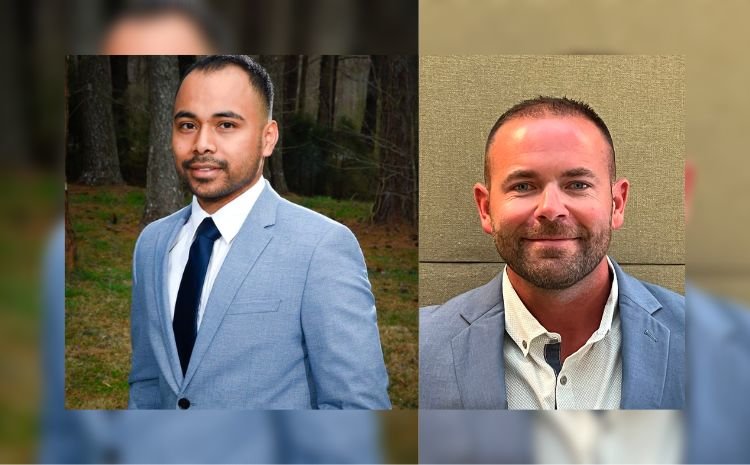 Franklin Gomez Flores (left) is the incumbent Democratic candidate for Dist. 5 on the Chatham County Board of Commissioners. Peyton Moody (right) is the Republican challenger for the seat in November.